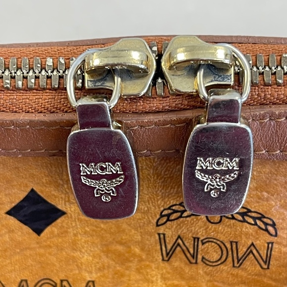 MCM Visetos Mini Boston Bag in Cognac - Preowned - Picture 4 of 14